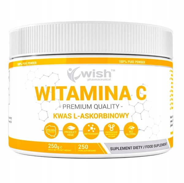 Wish C-vitamin 1000 mg L-askorbinsyrapulver 250 g