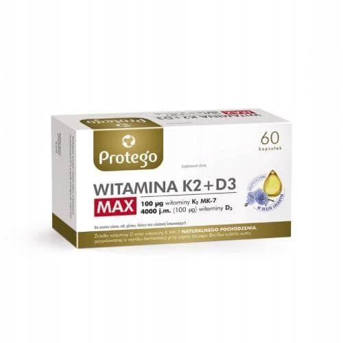 Protego Vitamin K2 + D3 MAX vitamin D 4000 vitamin K 100 uq 60 kapslar