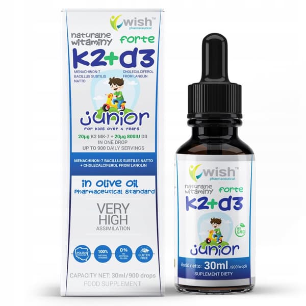 Vitamin K2 MK-7 20mcg + D3 20mcg 800IU Juniordroppar 30ml