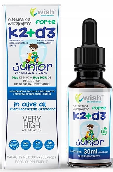 Vitamin K2 MK-7 20mcg + D3 20mcg 800IU Juniordroppar 30ml