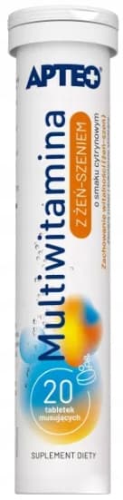 APTEO Multivitamin med ginseng VITAMINER citronsmak 20 tabletter mousse