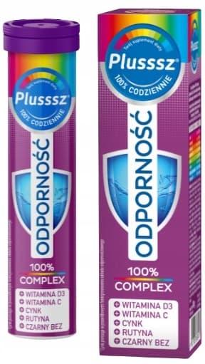 PLUSSSZ IMMUNITET 100 % KOMPLEX vitaminer och mineraler 20 brustabletter