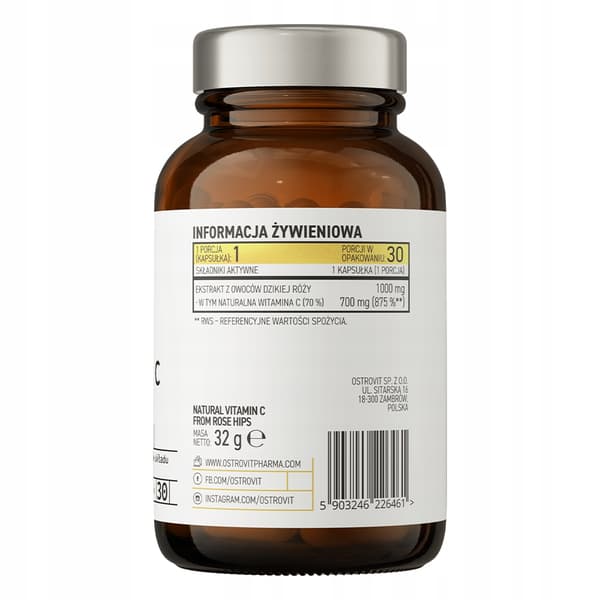 OstroVit Naturligt C-vitamin från vildros IMMUNITET 30 kapslar