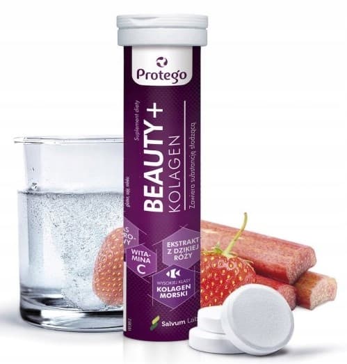 PROTEGO BEAUTY+ kollagen hyaluronsyra vitamin C 20 brustabletter