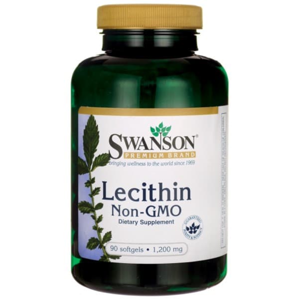 SWANSON LECITINHJÄRNA Icke-GMO MINNE 1200 mg 90 kapslar