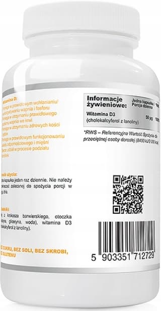 WISH Vitamin D3 2000 i olja BONES IMMUNITET 120 kapslar.