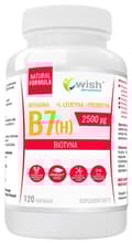 Miniatyrbillede 1 af 4: WISH Vitamin B7 (H) 2500uq BIOTIN hud hår negle 60 kapsler.