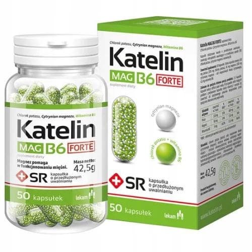 Katelin MAG B6 FORTE Magnesium Kalium Vitamin B 50 kapsler