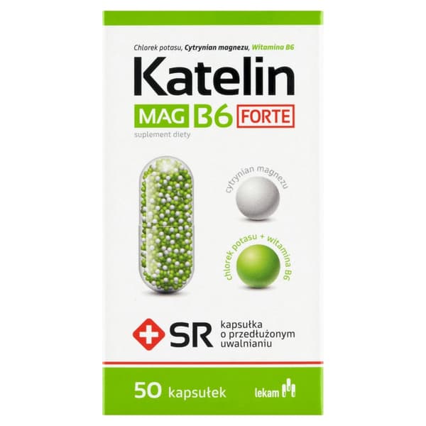 Katelin MAG B6 FORTE Magnesium Kalium Vitamin B 50 kapsler