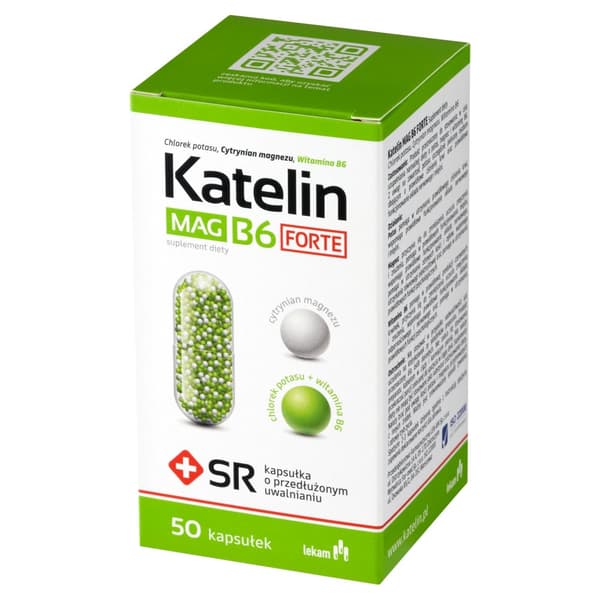 Katelin MAG B6 FORTE Magnesium Kalium Vitamin B 50 kapsler