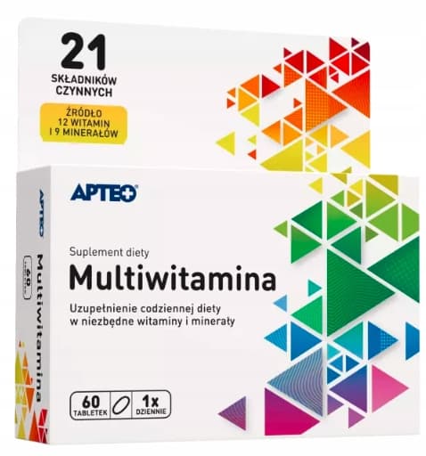 MULTIVITAMIN vitamin B, C zink Apteo 60 tabletter.