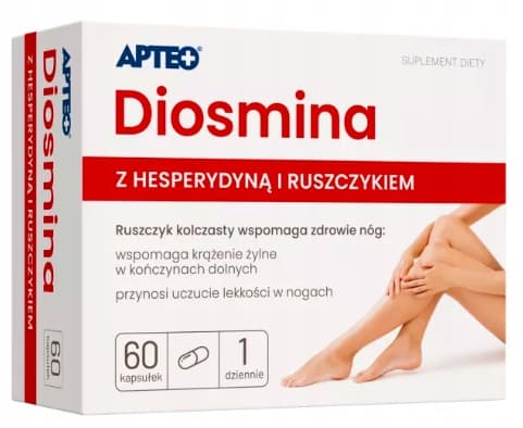 DIOSMIN MED HESPERIDIN lette ben Apteo 60 kapsler.