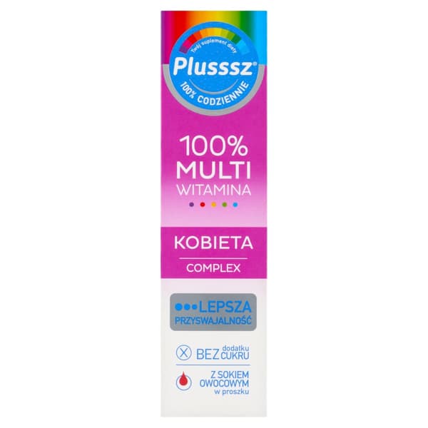 Plusssz 100% multivitaminkompleks til kvinder 20 tabletter.