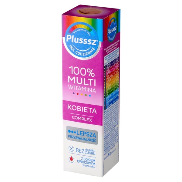 Plusssz 100% multivitaminkompleks til kvinder 20 tabletter.