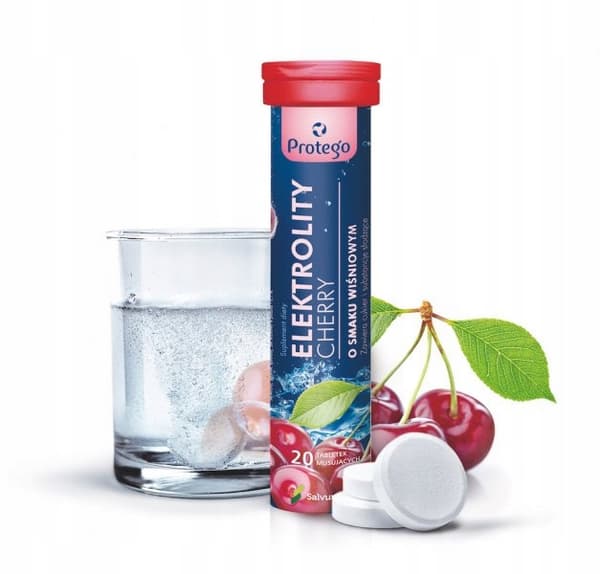 Protego Elektrolyter Körsbärsvitamin C 20 tabletter.