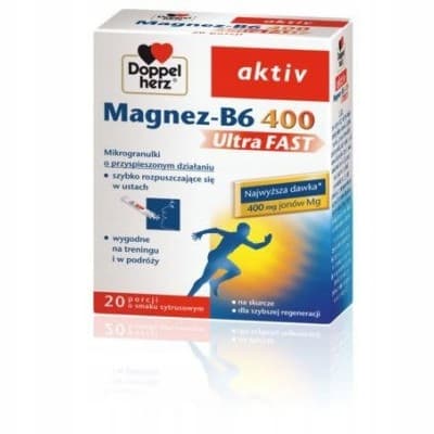 DOPPELHERZ AKTIV Magnesium-B6 Ultra FAST 20 dospåsar