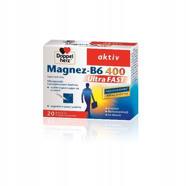 DOPPELHERZ AKTIV Magnesium-B6 Ultra FAST 20 dospåsar