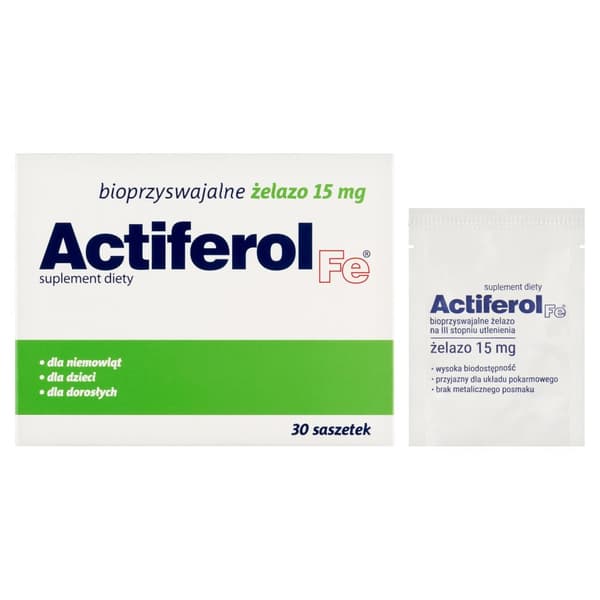 Actiferol Fe 15 mg biotilgængeligt jern 30 breve