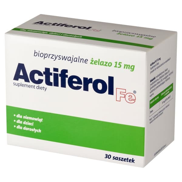 Actiferol Fe 15 mg biotilgængeligt jern 30 breve