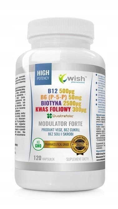 WISH Modulator forte vitamin B12 B6 biotin x120