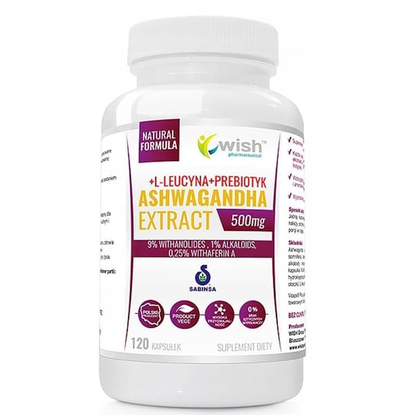 WISH Ashwaganda probiotisk ginseng 500 mg 120 kapslar