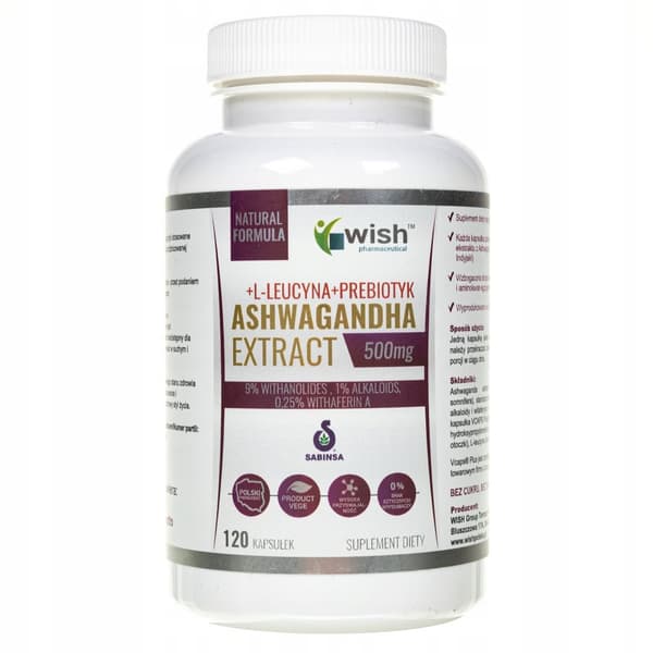 WISH Ashwaganda probiotisk ginseng 500 mg 120 kapslar