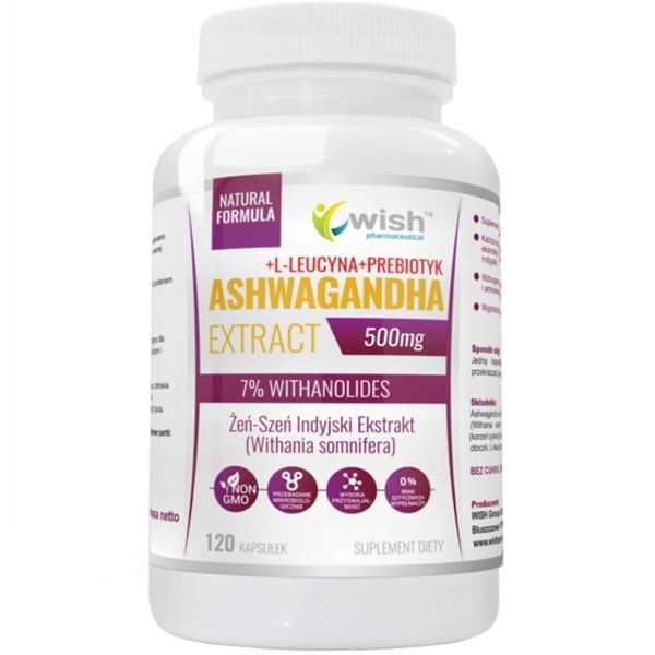 WISH Ashwaganda probiotisk ginseng 500 mg 120 kapslar