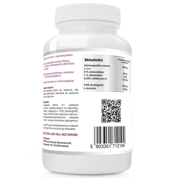 WISH Ashwaganda probiotisk ginseng 500 mg 120 kapslar