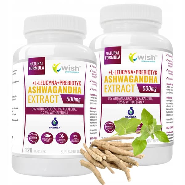 WISH Ashwaganda probiotisk ginseng 500 mg 120 kapslar