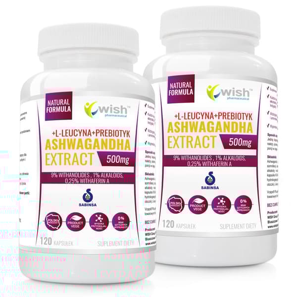 WISH Ashwaganda probiotisk ginseng 500 mg 120 kapslar