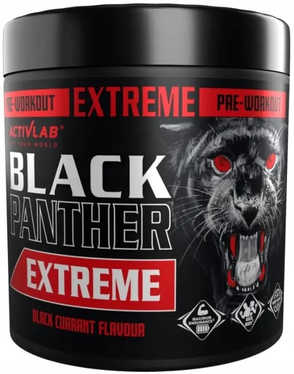 ACTIVLAB BLACK PANTHER EXTREME KOSTTILLSKOTT Pre-workout svarta vinbär 300g