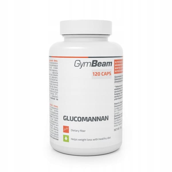 GLUKOMANNAN kostfiber KOLESTEROL GymBeam 120 tabletter