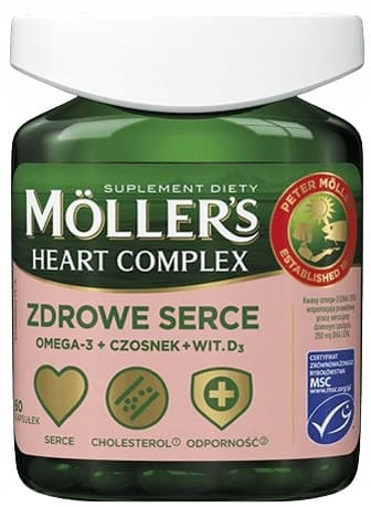 MOLLERS Komplex Hjärta HÄLSOSAM HJÄRTA linolja OMEGA-3 60 kapslar