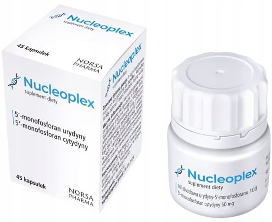NUCLEOPLEX nukleotider byggstenar av nukleinsyror Norsa Pharma 45 kapslar