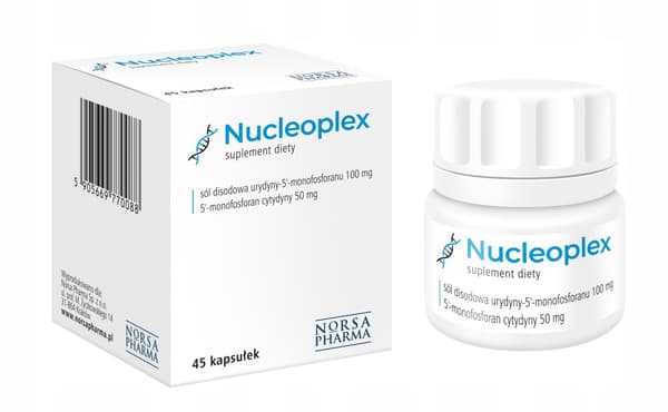 NUCLEOPLEX nukleotider byggstenar av nukleinsyror Norsa Pharma 45 kapslar