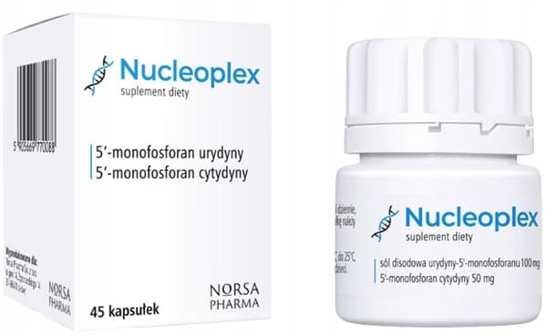 NUCLEOPLEX nukleotider byggstenar av nukleinsyror Norsa Pharma 45 kapslar