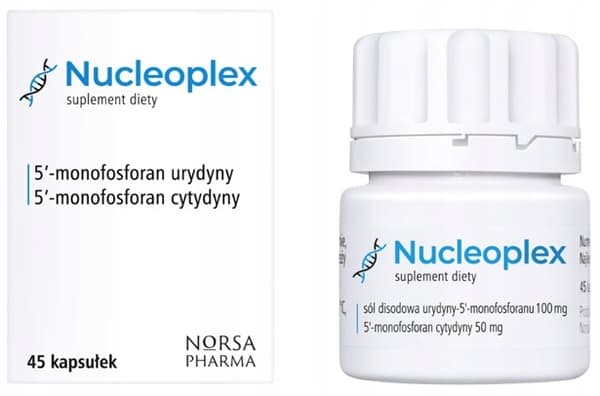NUCLEOPLEX nukleotider byggstenar av nukleinsyror Norsa Pharma 45 kapslar