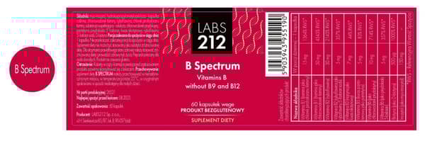 SPECTRUM vitamin B-komplex nervsystemet LABS212 60 kapslar