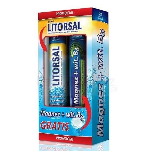 LITORSAL + MAGNESIUM MED VITAMIN B6 NP Zdrovit 24 + 24 tabletter