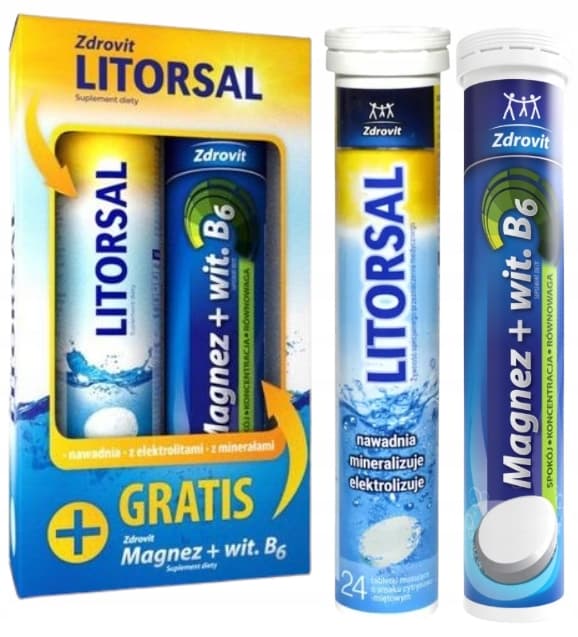 LITORSAL + MAGNESIUM MED VITAMIN B6 NP Zdrovit 24 + 24 tabletter