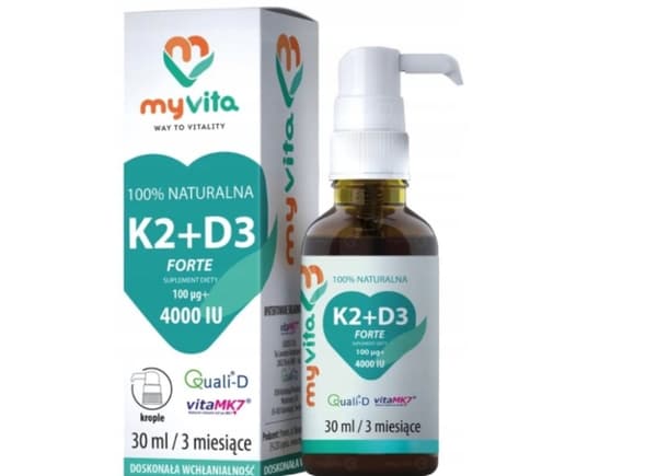 Vitamin K2 100 uq + D3 4000 IE FORTE droppar BENIMMUNITET MyVita 30 ml