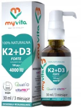 Vitamin K2 100 uq + D3 4000 IE FORTE droppar BENIMMUNITET MyVita 30 ml