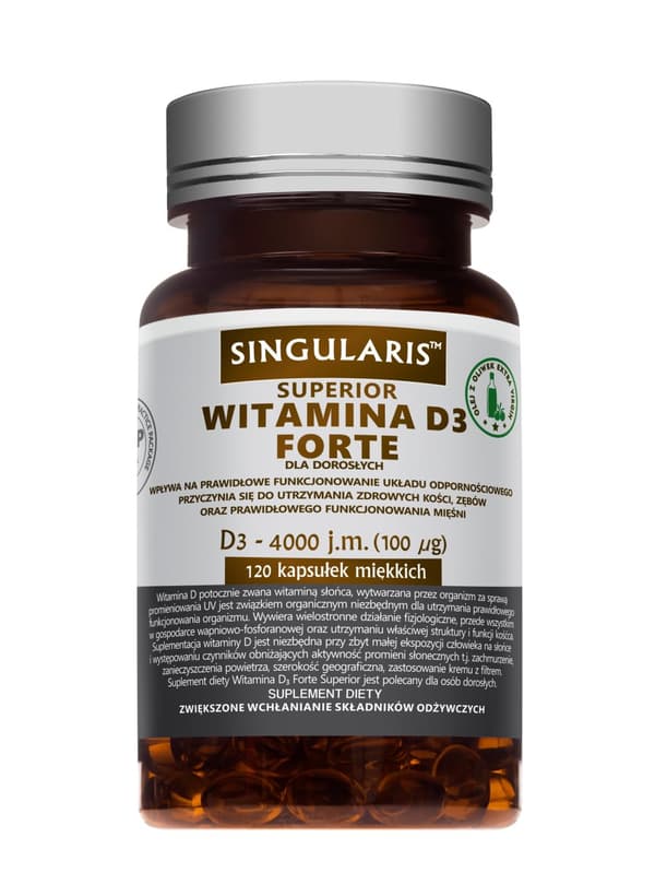 SINGULARIS Vitamin D3 Forte 4000 IE BONE IMMUNITY 120 kapslar
