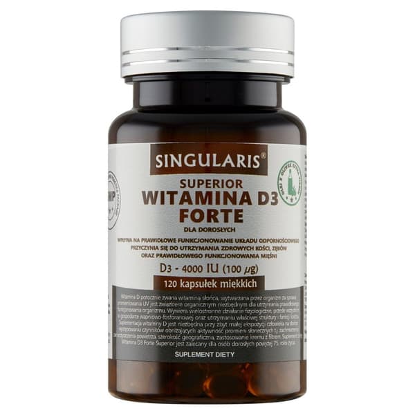 SINGULARIS Vitamin D3 Forte 4000 IE BONE IMMUNITY 120 kapslar