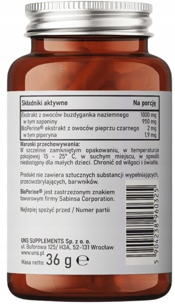 TRIBULUS TERRESTRIAL 95% Saponin LIBIDO UNS 60 kapslar