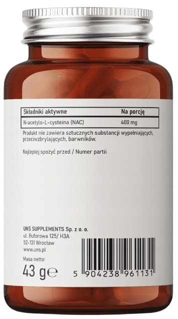 NAC N-acetyl-L-cystein 400 mg LEVER UNS 60 kapslar