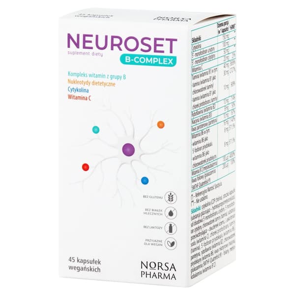 NEUROSET B-COMPLEX vitamin B-kompleks vitaminer Norsa Pharma 45 kapsler