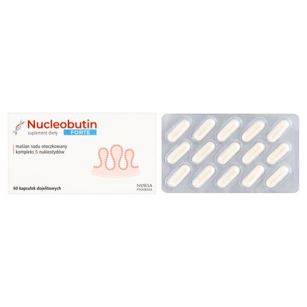 NUCLEOBUTIN FORTE natriumbutyrat tarm Norsa Pharma 60 kapslar