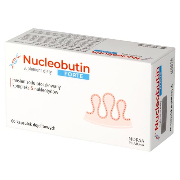 NUCLEOBUTIN FORTE natriumbutyrat tarm Norsa Pharma 60 kapslar