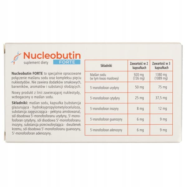 NUCLEOBUTIN FORTE natriumbutyrat tarm Norsa Pharma 60 kapslar
